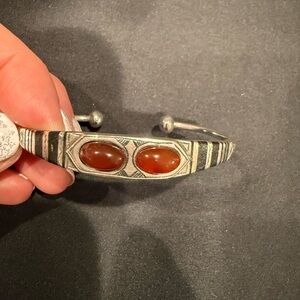 SIlver Carnelian Morrocan Berber Bracelet - Vintage/Antique Handmade
